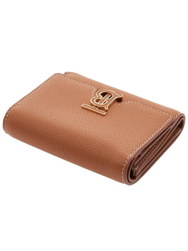 Monogram Grainy Leather Half Wallet Brown - BURBERRY - BALAAN 5