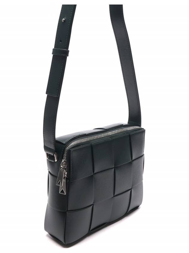 Cassette Intrecciato Leather Cross Bag Inkwell - BOTTEGA VENETA - BALAAN 4