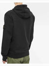 Logo Patch Cotton Fleece Hoodie Black - STONE ISLAND - BALAAN 4