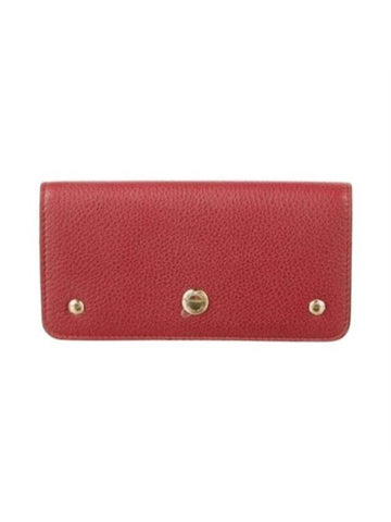 Rowe Calf Leather Long Wallet Red - BURBERRY - BALAAN 1