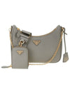 Re-Edition Saffiano Chain Shoulder Bag Slate - PRADA - BALAAN 2