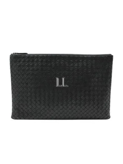 Intrecciato Medium Leather Clutch Black - BOTTEGA VENETA - BALAAN 2