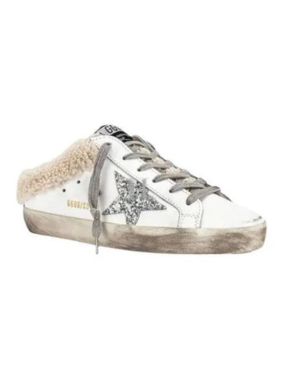 Superstar Sabot Glitter Shearing Lining Leather Low Top Sneakers Silver White - GOLDEN GOOSE - BALAAN 2