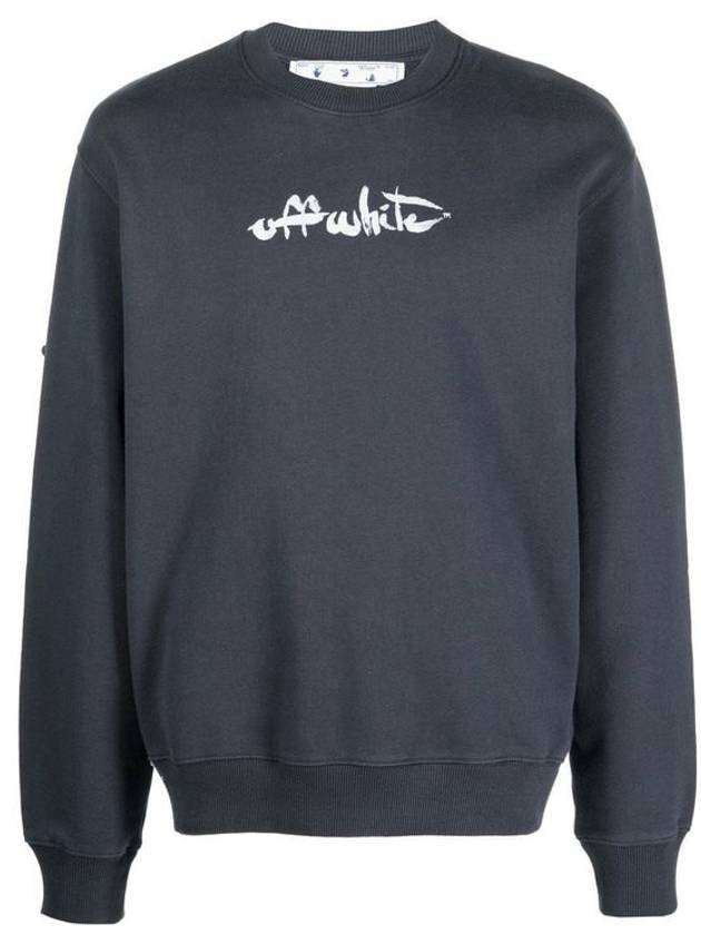 arrow logo painting crewneck sweatshirt anthracite gray - OFF WHITE - BALAAN 5