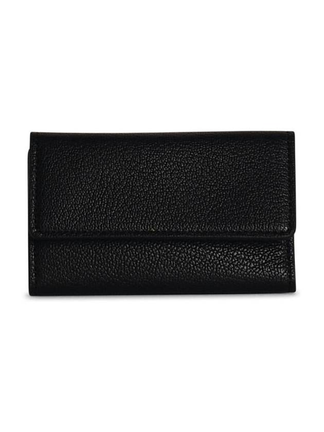 Postitch Logo Leather Key Holder Wallet Black - MAISON MARGIELA - BALAAN 2