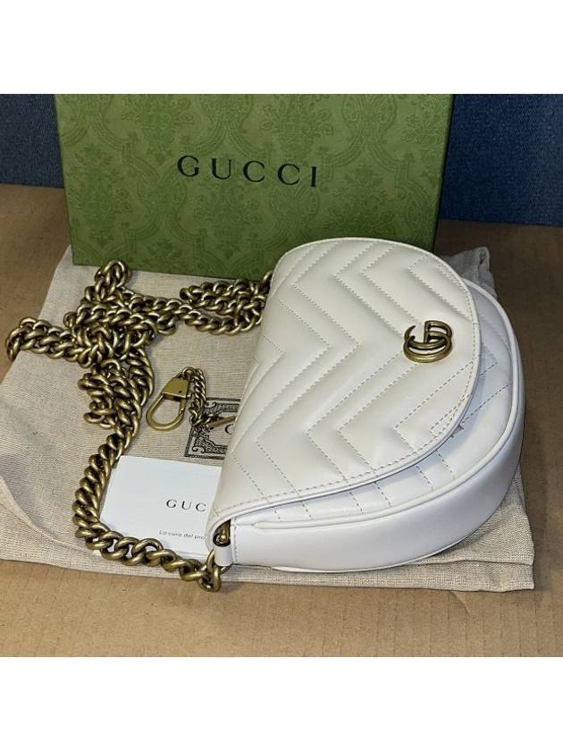 GG Marmont Matelasse Chain Mini Bag White - GUCCI - BALAAN 5