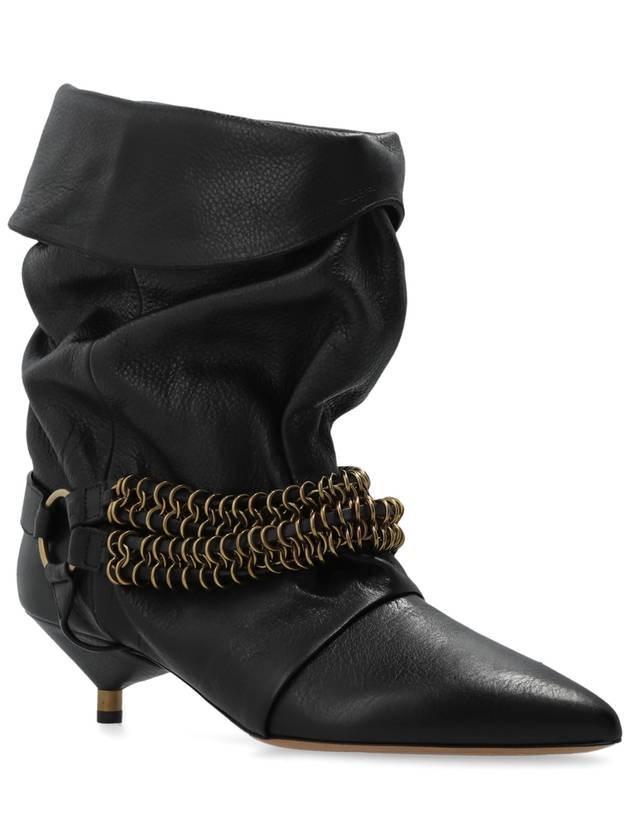 Isabel Marant Leather Ankle Boots Edrik, Women's, Black - ISABEL MARANT - BALAAN 4