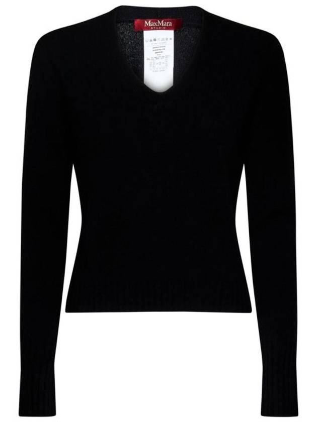 Mario Cashmere Knit Top Black - MAX MARA - BALAAN 1