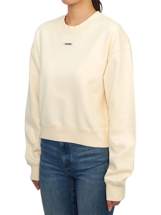 Le Grosgrain Logo Pullover Cotton Knit Top Beige - JACQUEMUS - BALAAN 5