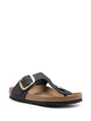 Gizeh Big Buckle Nubuck Leather Flip Flop Black - BIRKENSTOCK - BALAAN 4