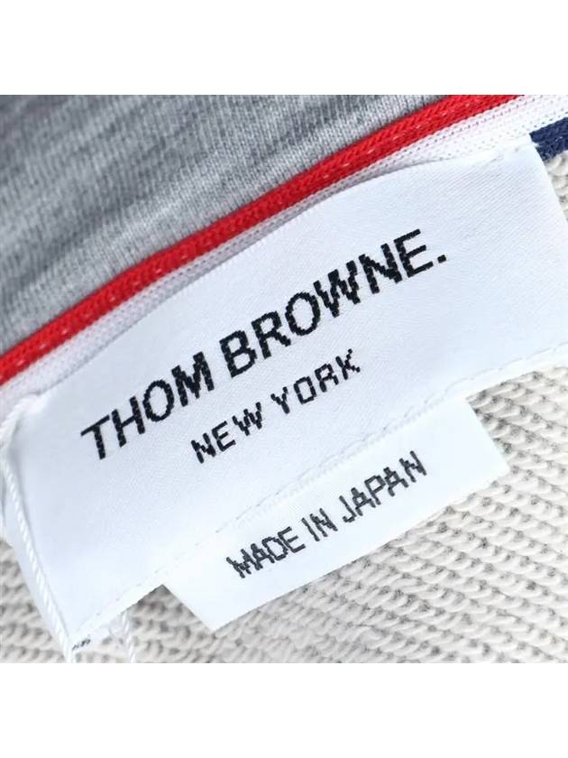 Engineered 4 Bar Diagonal Zip Up Hoodie Light Grey - THOM BROWNE - BALAAN 9