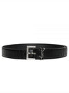 Monogram Crocodile Leather Belt Black - SAINT LAURENT - BALAAN 2