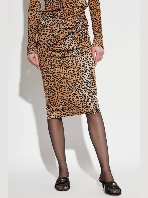 Versace Skirt With Animal Print, Women's, Beige - VERSACE - BALAAN 3