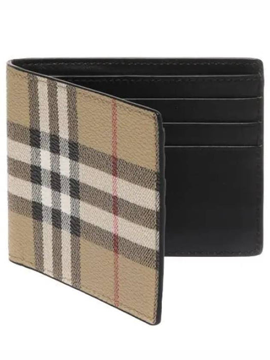 Checked leather slim half wallet men - BURBERRY - BALAAN 1