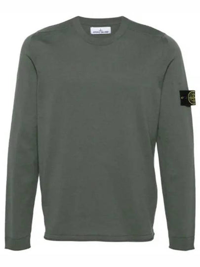 Raw Hand Cotton Crewneck Knit Top Dark Green - STONE ISLAND - BALAAN 2