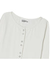 Snap decoration slim ribbed tee Ivory - THE GREEN LAB - BALAAN 2