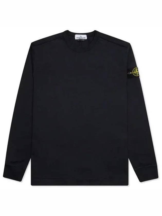 Logo Wappen Patch Crew Neck Long Sleeve T Shirt Navy - STONE ISLAND - BALAAN 2