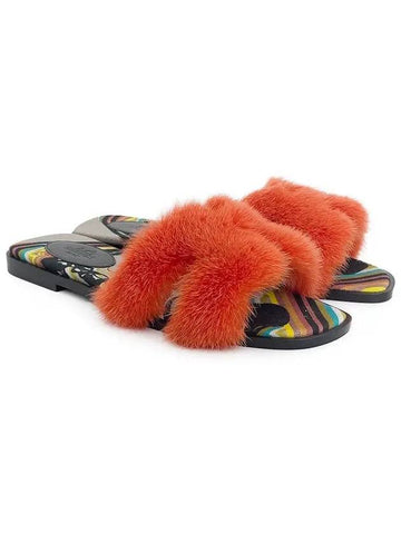 Mink Oran Slippers 36 5 Orange 4HA0927 - HERMES - BALAAN 1