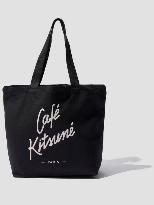 Cafe Kitsune Logo Eco Bag Black - MAISON KITSUNE - BALAAN 2