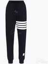 Women's Engineer 4 Bar Cotton Loopback Knit Track Pants Navy - THOM BROWNE - BALAAN 2