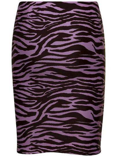 Zebra Print Pencil Midi Skirt In Pink Technical Fabric Woman - THE ATTICO - BALAAN 2