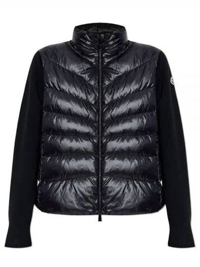 Women's Padded Wool Cardigan Black - MONCLER - BALAAN 2