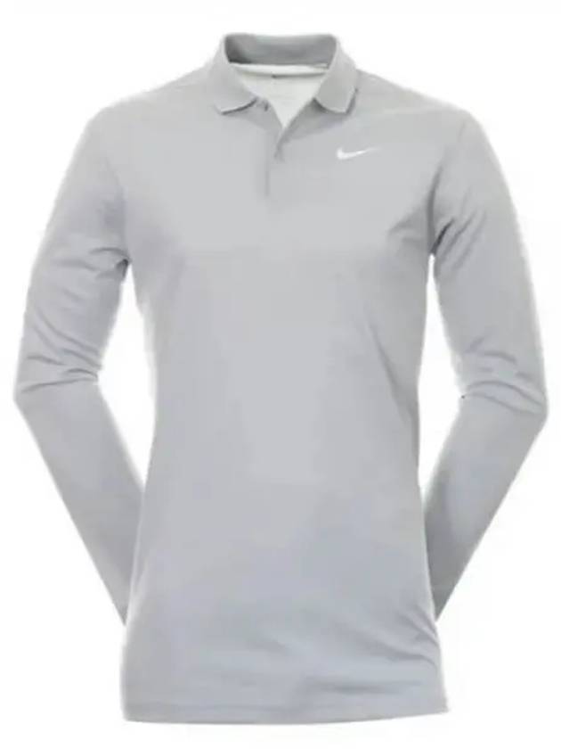 Dri Fit Victory Long Sleeve Polo Shirt Grey - NIKE - BALAAN 2