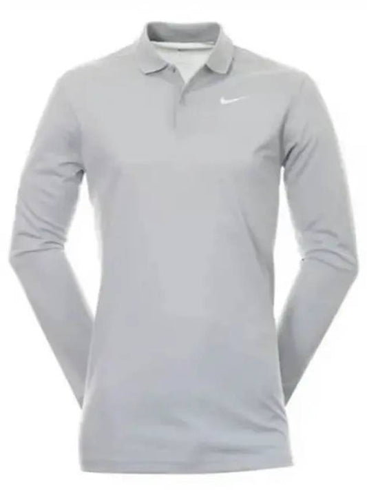 Dri Fit Victory Long Sleeve Polo Shirt Grey - NIKE - BALAAN 2