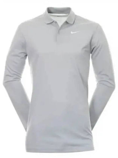 Dri Fit Victory Long Sleeve Polo Shirt Grey - NIKE - BALAAN 2