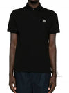 Pique Stretch Cotton Short Sleeve Polo Shirt Black - STONE ISLAND - BALAAN 2