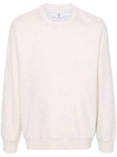 Cotton Jersey Sweatshirt White - BRUNELLO CUCINELLI - BALAAN 1