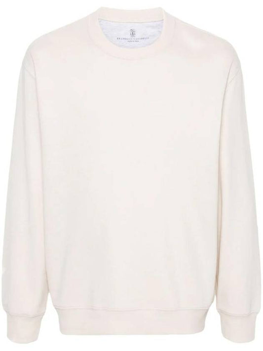 Cotton Jersey Sweatshirt White - BRUNELLO CUCINELLI - BALAAN 1