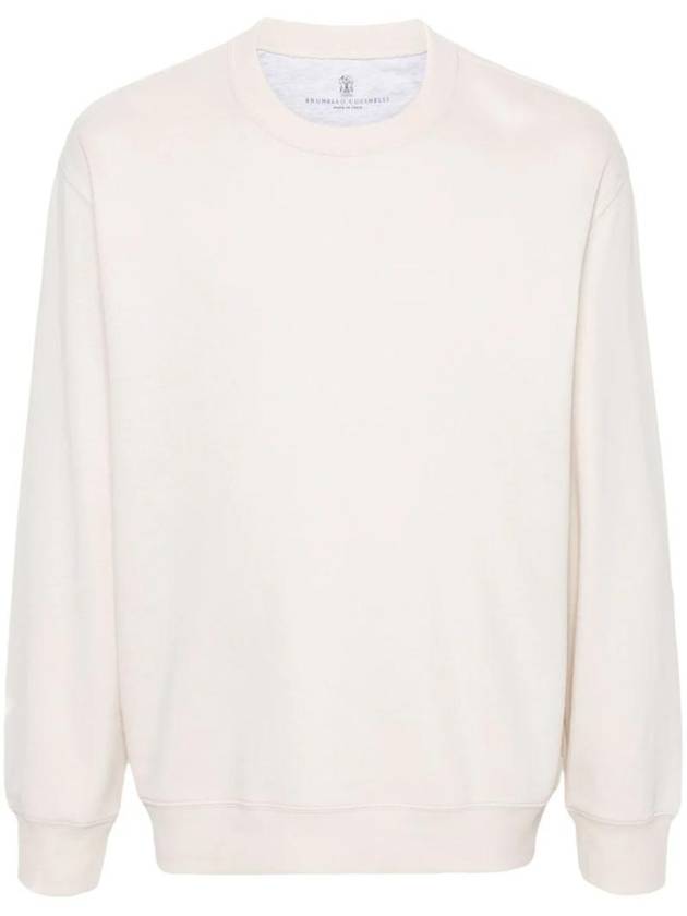 Cotton Jersey Sweatshirt White - BRUNELLO CUCINELLI - BALAAN 1