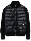 Padded wool zip up cardigan black - MONCLER - BALAAN 1