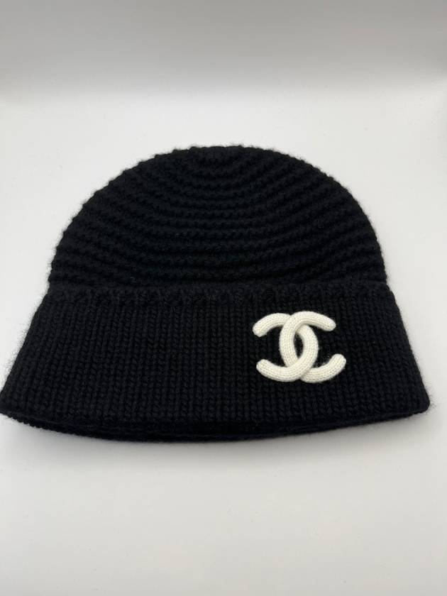 CC logo cashmere beanie black - CHANEL - BALAAN 3