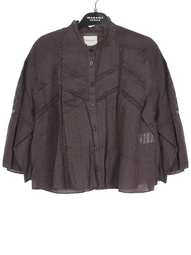 Gramy Pleated Blouse Dark Plum - ISABEL MARANT - BALAAN 1