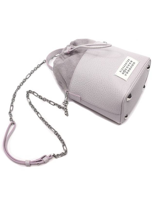 5AC Number Logo Texture Leather Bucket Bag  Wisteria - MAISON MARGIELA - BALAAN 6