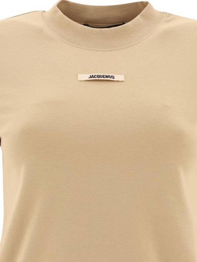 Le Gros Grain Short Sleeve T-Shirt Beige - JACQUEMUS - BALAAN 4