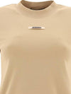 Le Gros Grain Short Sleeve T-Shirt Beige - JACQUEMUS - BALAAN 4