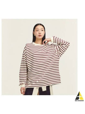 Striped long sleeve t shirt 3531 burgundy - KANGOL - BALAAN 1