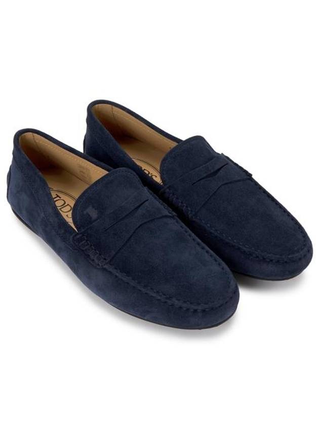 Men's City Gomino Suede Driving Shoes Navy - TOD'S - BALAAN 4