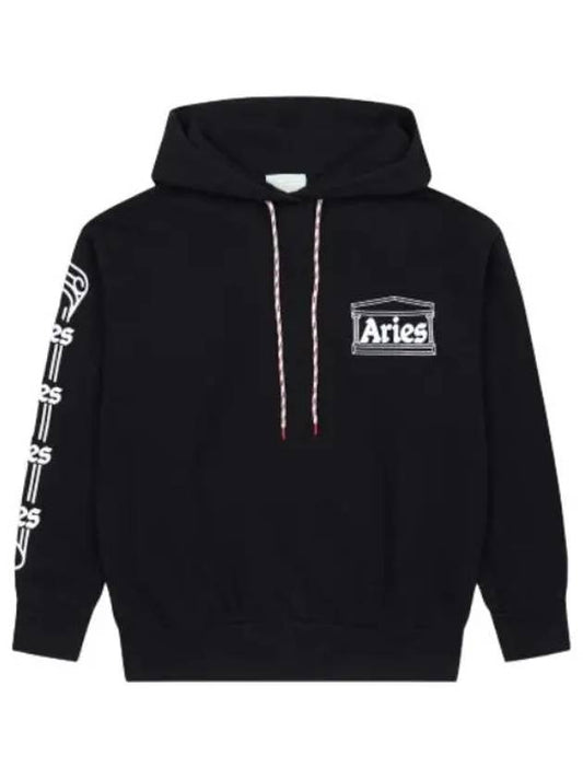 Aries Column Hooded Black T Shirt - ARIES - BALAAN 1