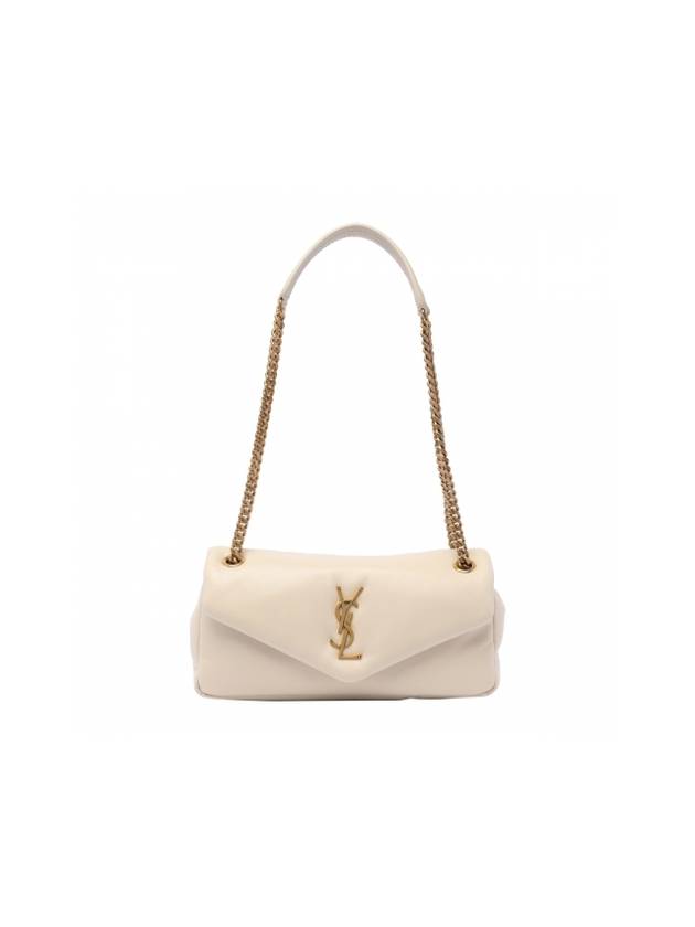 Calypso Small Plunged Lambskin Shoulder Bag Cream - SAINT LAURENT - BALAAN 1