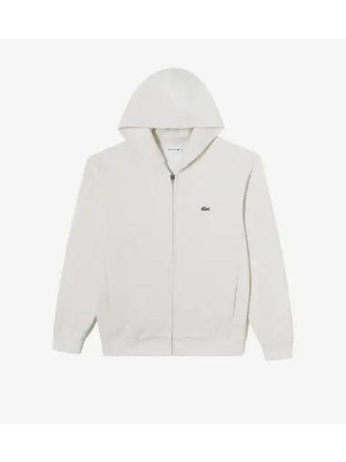 Men s technical hooded sweatshirt zip up oatmeal - LACOSTE - BALAAN 1