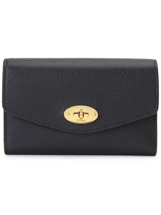 Darley Small Classic Grain Medium Wallet Black - MULBERRY - BALAAN 1