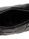 Cassette Intrecciato Leather Cross Bag Black - BOTTEGA VENETA - BALAAN 6