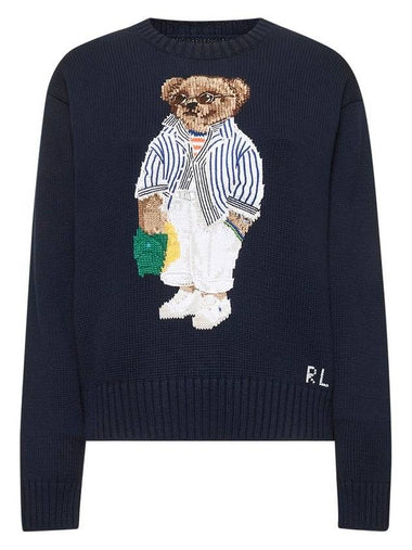 Polo Bear Crewneck Knit Top Dark Blue - POLO RALPH LAUREN - BALAAN 1