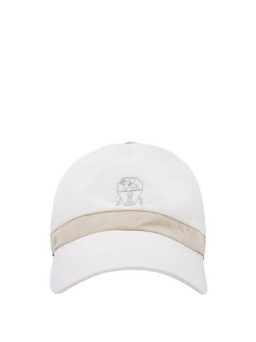 Front Embroidered Logo Ball Cap White - BRUNELLO CUCINELLI - BALAAN 1