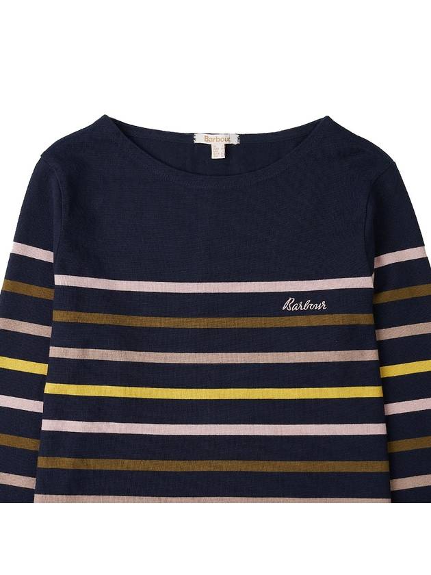 Logo Stripe Long Sleeve T-Shirt Navy - BARBOUR - BALAAN 4