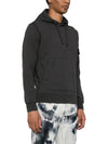 Logo Patch Drawstring Hoodie Charcoal - STONE ISLAND - BALAAN 4